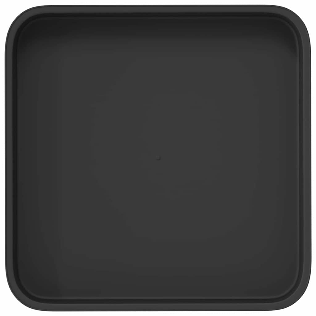 Square Flower Tray 6 pcs Black 15 x 15 x 2 cm Plastic