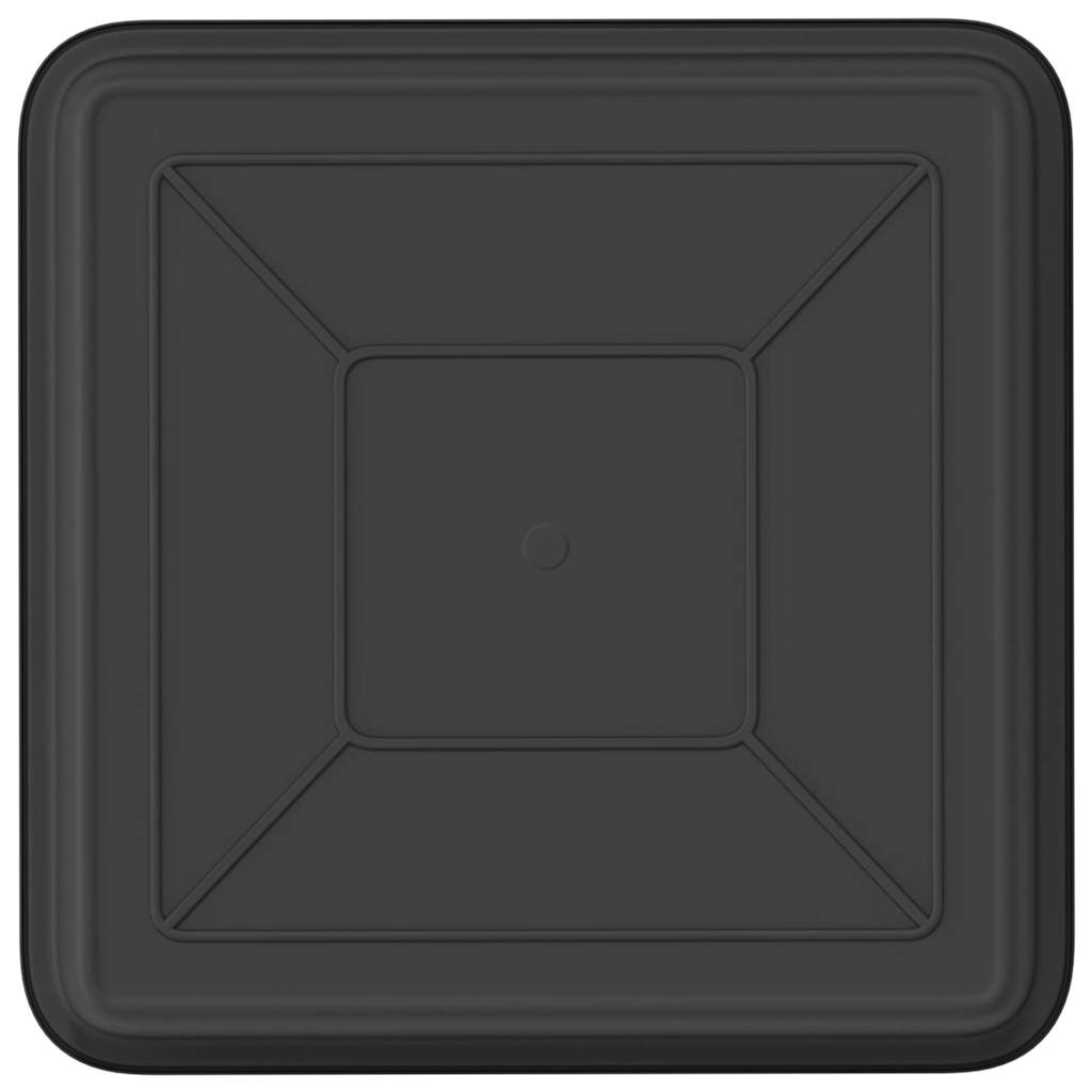 Square Flower Tray 6 pcs Black 18 x 18 x 2 cm Plastic