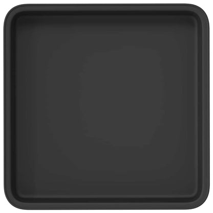 Square Flower Tray 6 pcs Black 18 x 18 x 2 cm Plastic