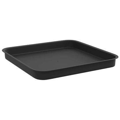 Square Flower Tray 6 pcs Black 21 x 21 x 2 cm Plastic