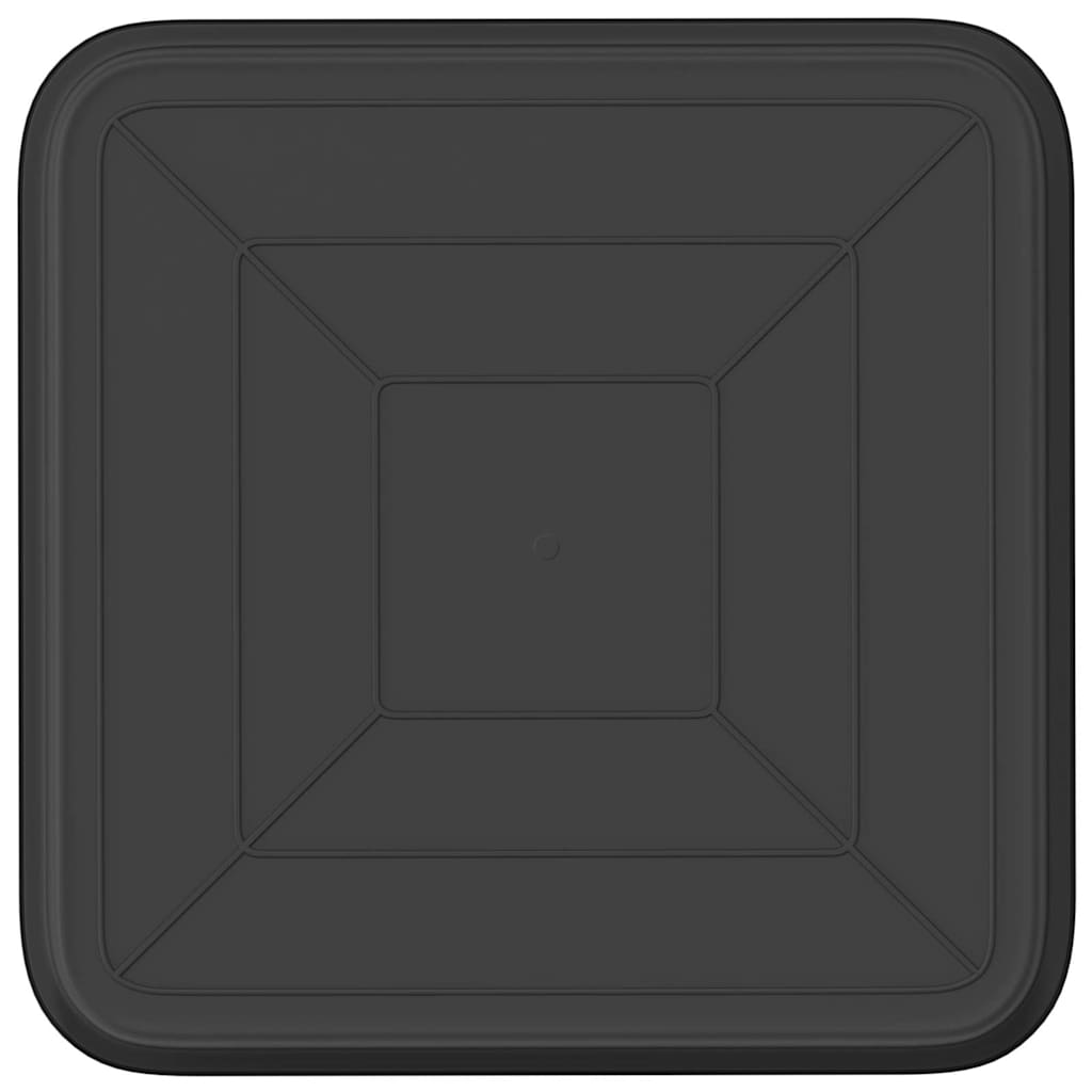 Square Flower Tray 6 pcs Black 21 x 21 x 2 cm Plastic