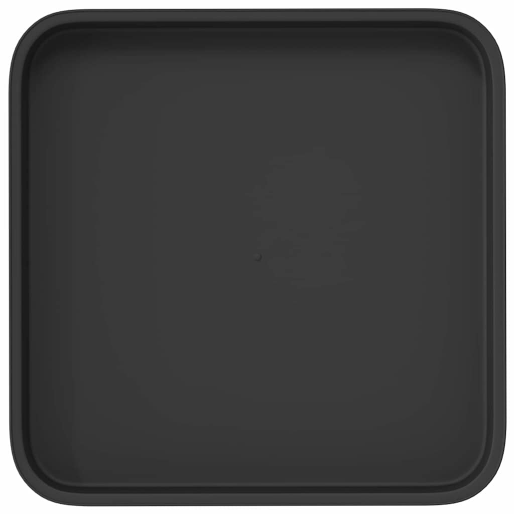 Square Flower Tray 6 pcs Black 21 x 21 x 2 cm Plastic