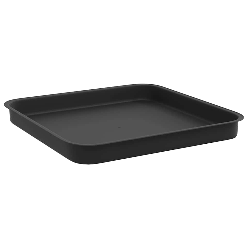 Square Flower Tray 6 pcs Black 25.5 x 25.5 x 2.5 cm Plastic
