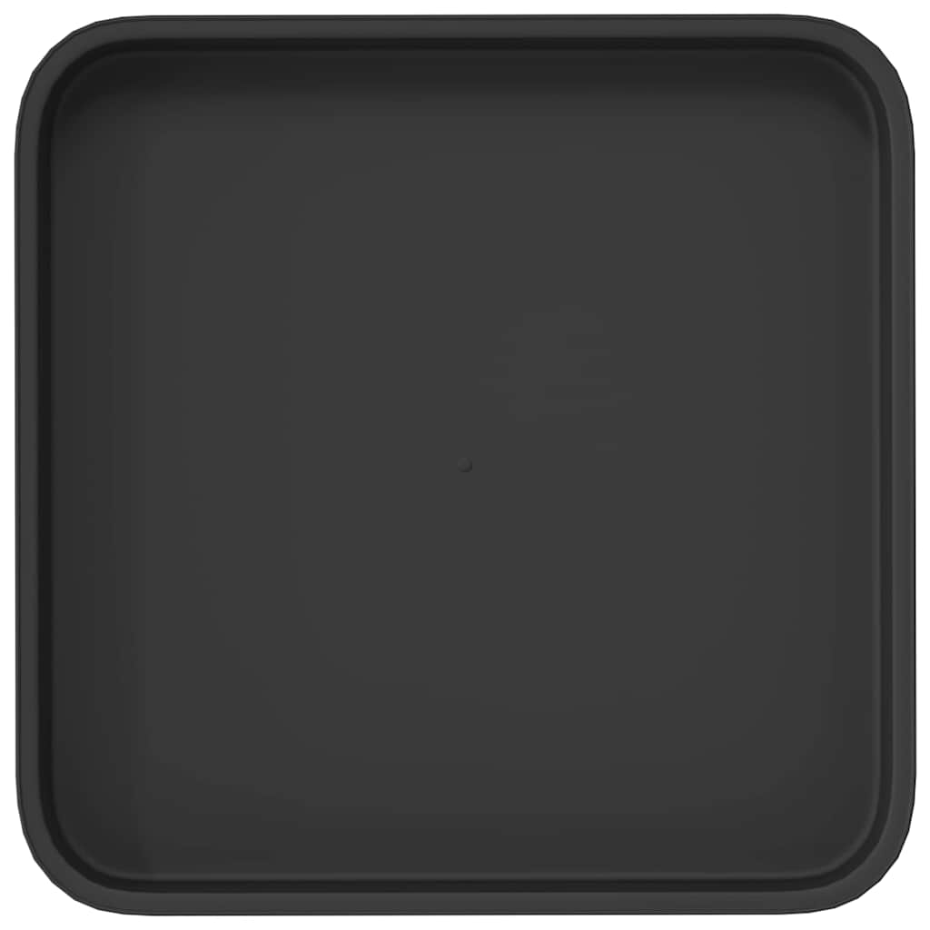 Square Flower Tray 6 pcs Black 25.5 x 25.5 x 2.5 cm Plastic