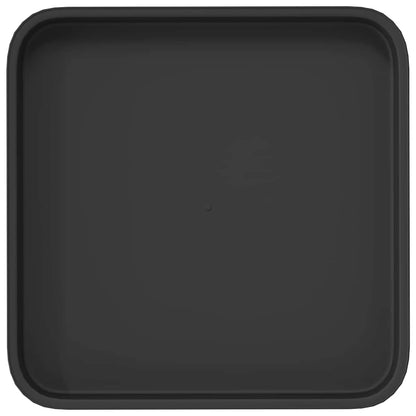 Square Flower Tray 6 pcs Black 25.5 x 25.5 x 2.5 cm Plastic
