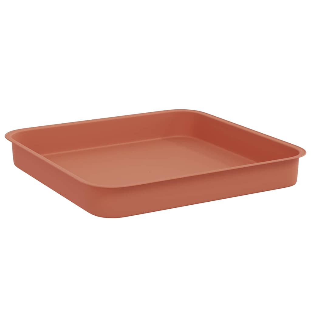 Square Flower Tray 24 pcs Brick Red 15 x 15 x 2 cm Plastic