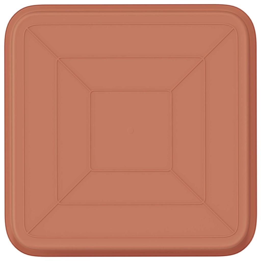 Square Flower Tray 24 pcs Brick Red 15 x 15 x 2 cm Plastic