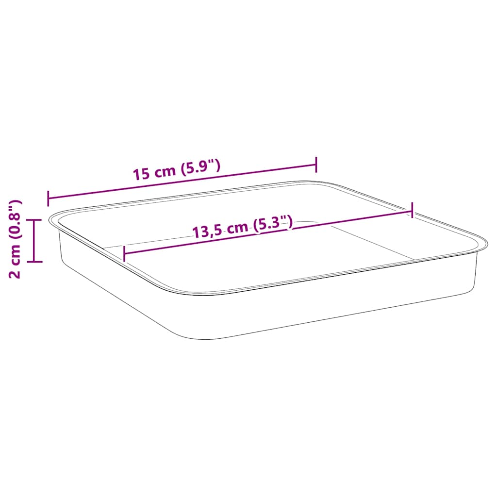 Square Flower Tray 24 pcs Brick Red 15 x 15 x 2 cm Plastic