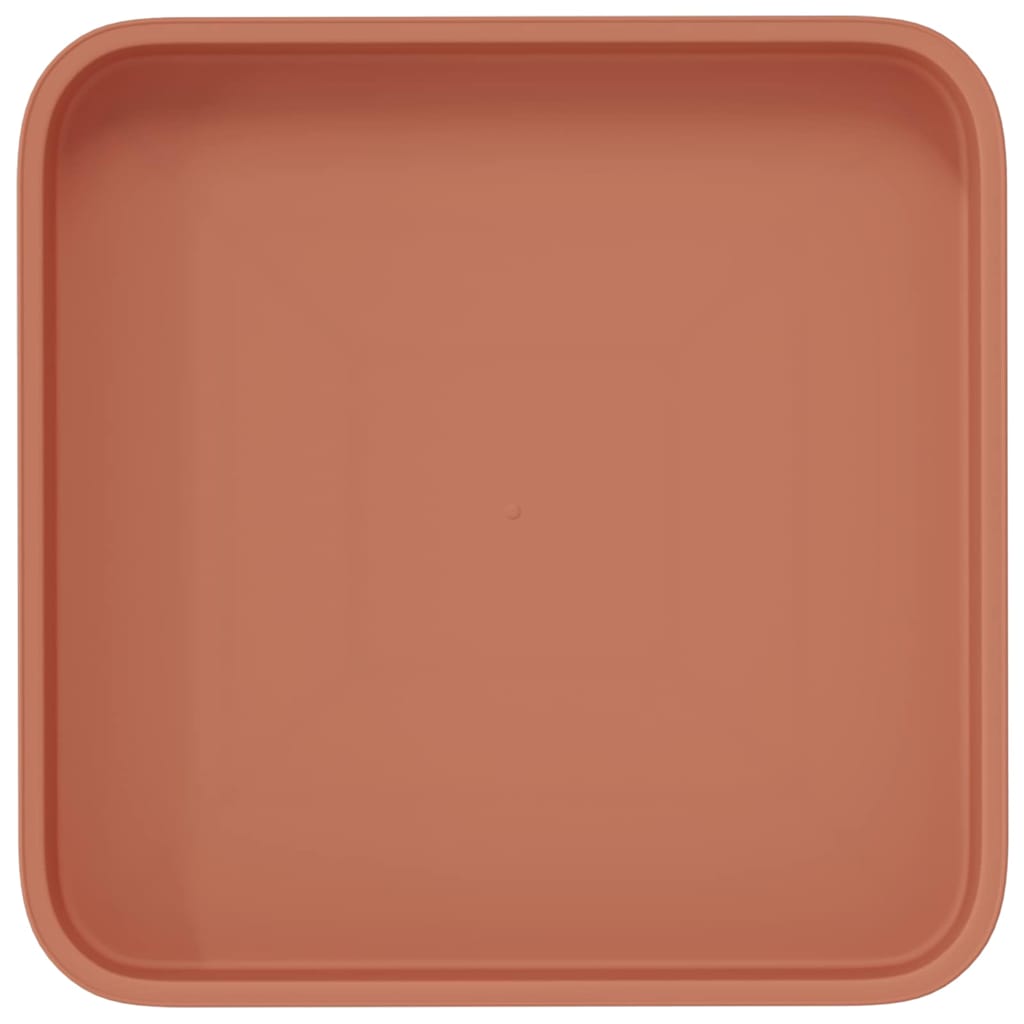 Square Flower Tray 24 pcs Brick Red 15 x 15 x 2 cm Plastic