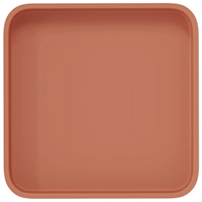 Square Flower Tray 24 pcs Brick Red 15 x 15 x 2 cm Plastic