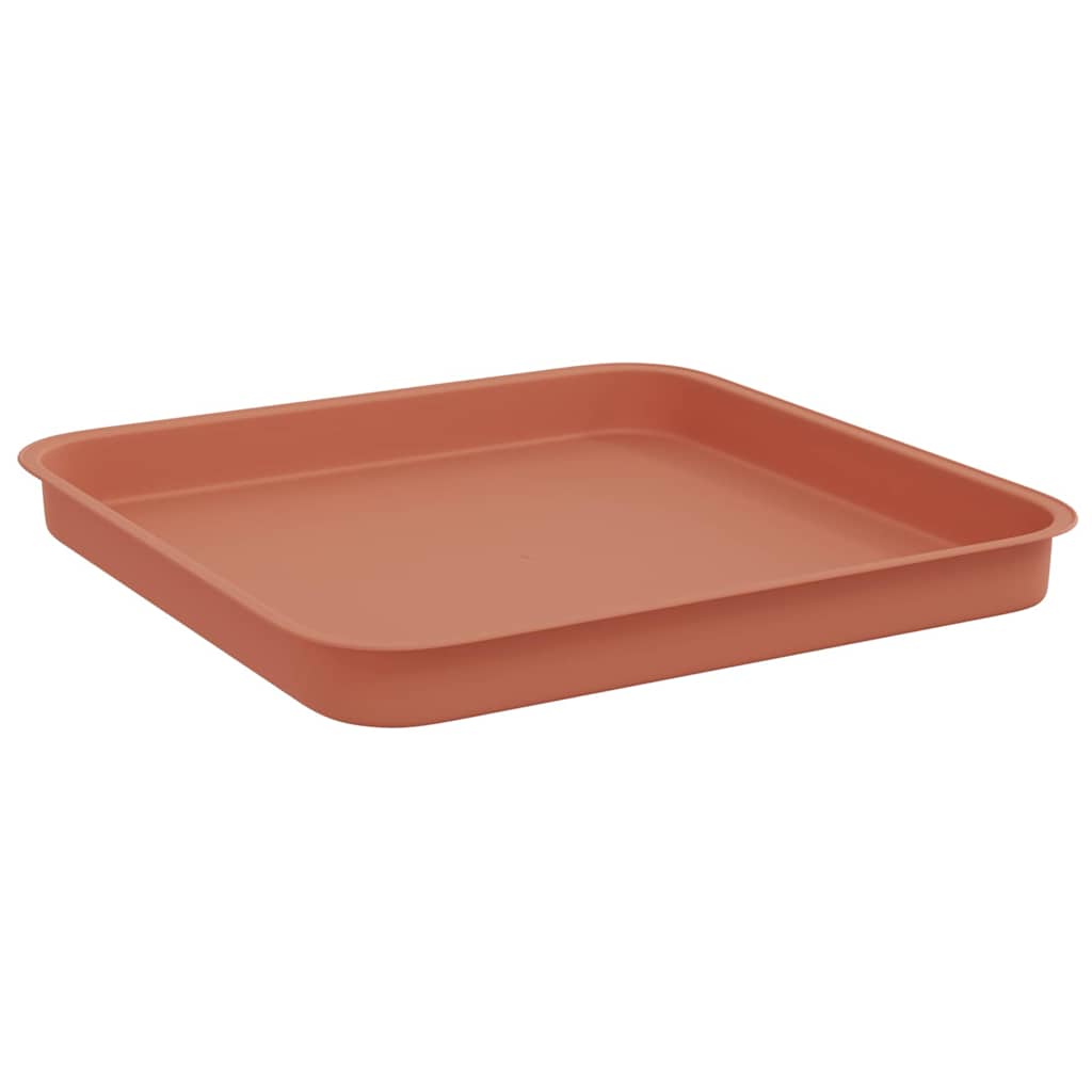 Square Flower Tray 24 pcs Brick Red 21 x 21 x 2 cm Plastic