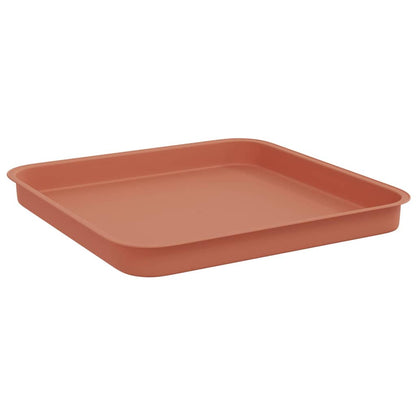 Square Flower Tray 24 pcs Brick Red 21 x 21 x 2 cm Plastic