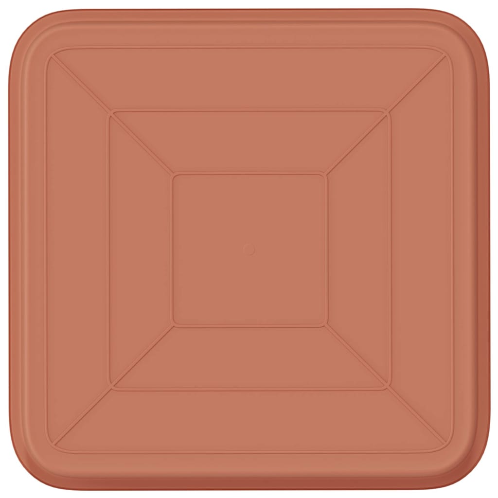 Square Flower Tray 24 pcs Brick Red 21 x 21 x 2 cm Plastic