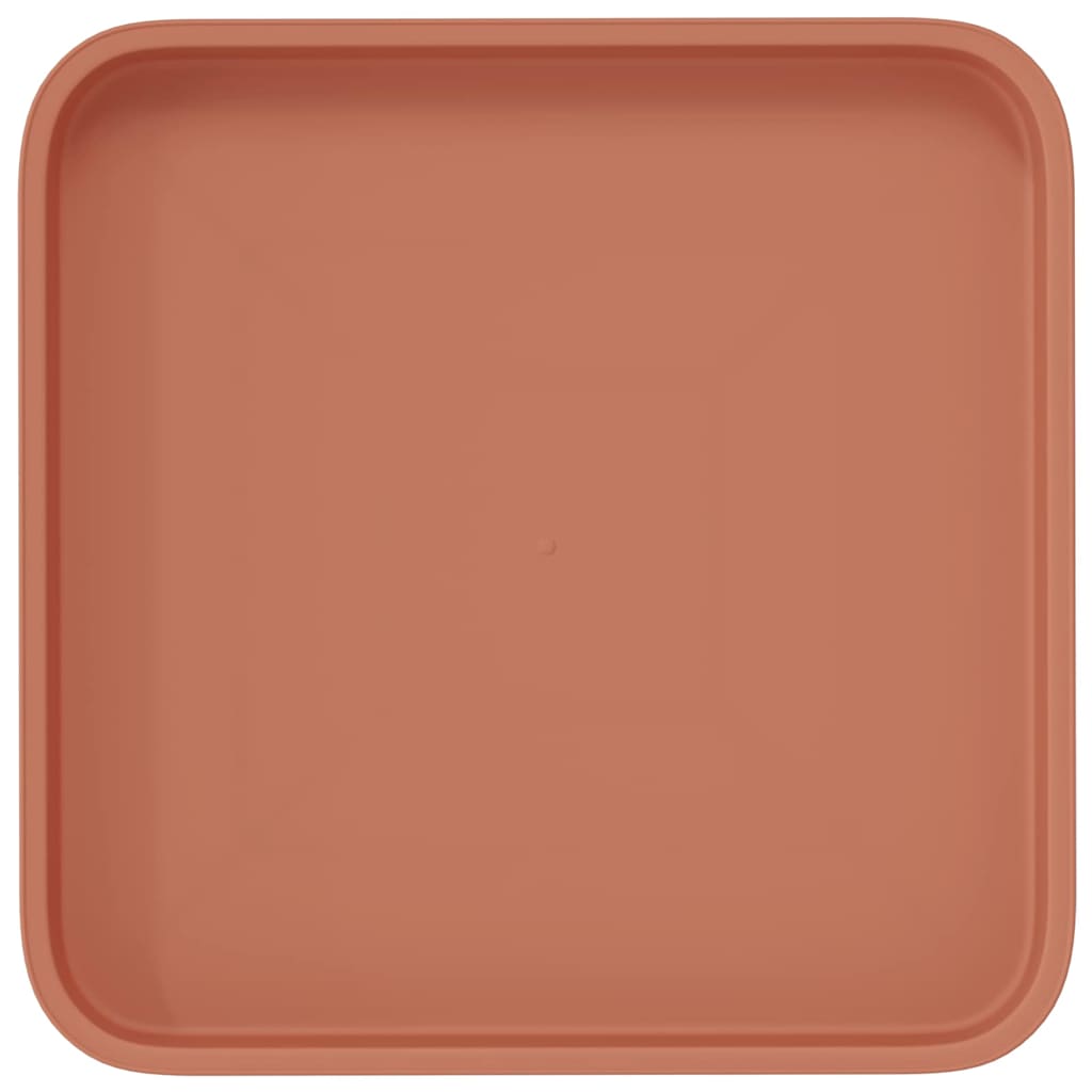 Square Flower Tray 24 pcs Brick Red 21 x 21 x 2 cm Plastic