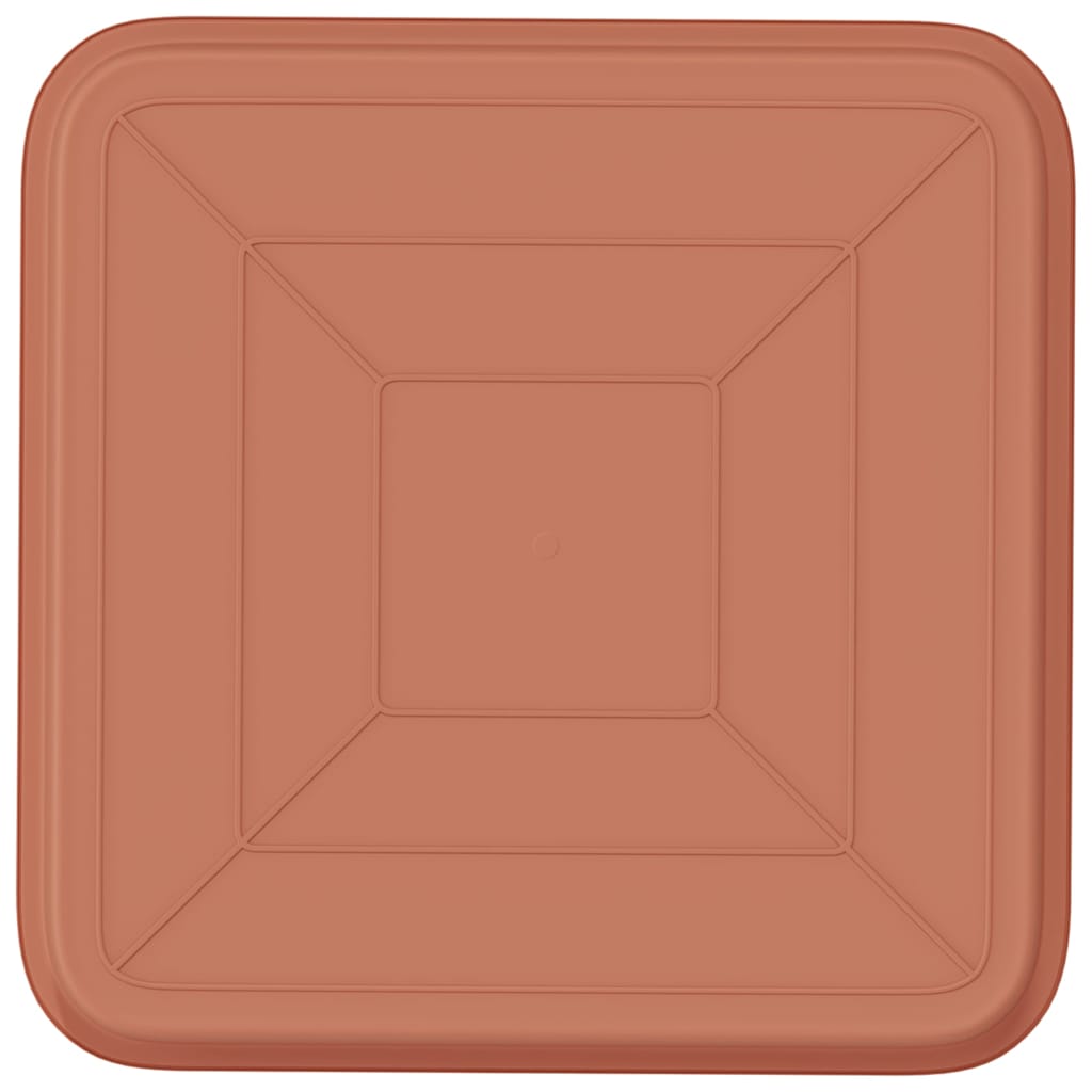Square Flower Tray 24 pcs Brick Red 32 x 32 x 2.5 cm Plastic