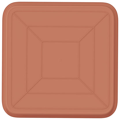 Square Flower Tray 24 pcs Brick Red 32 x 32 x 2.5 cm Plastic