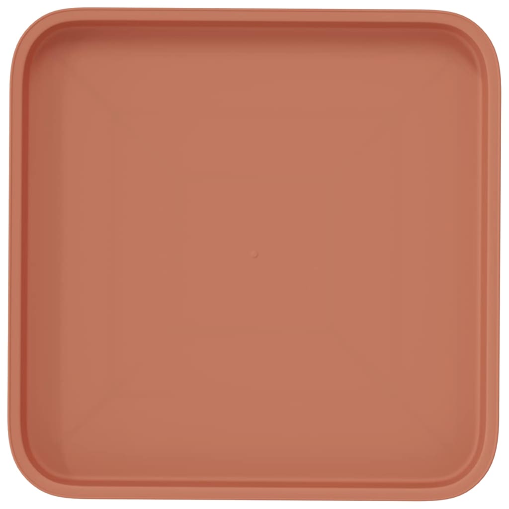 Square Flower Tray 24 pcs Brick Red 32 x 32 x 2.5 cm Plastic