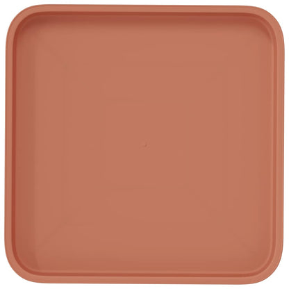 Square Flower Tray 24 pcs Brick Red 32 x 32 x 2.5 cm Plastic