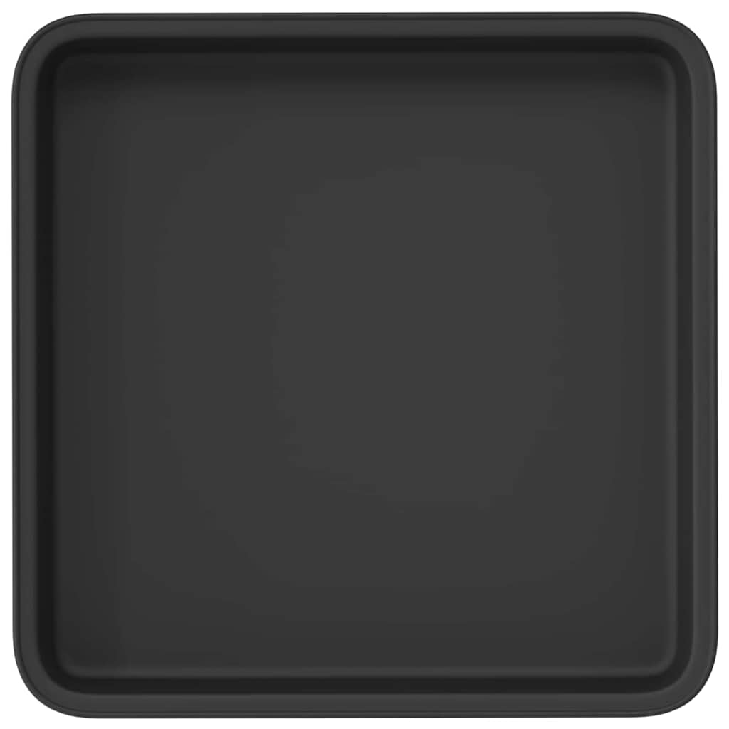 Square Flower Tray 24 pcs Black 18 x 18 x 2 cm Plastic