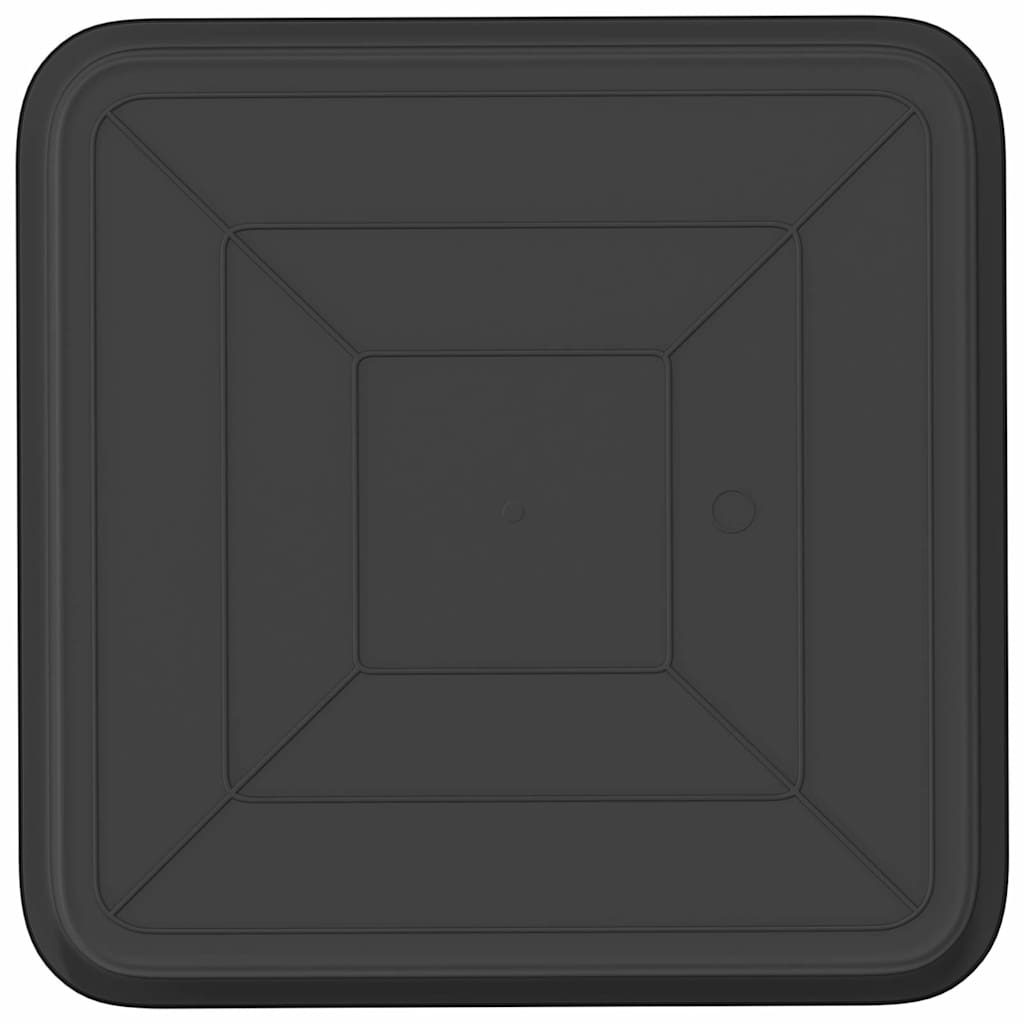 Square Flower Tray 24 pcs Black 36 x 36 x 2.5 cm Plastic