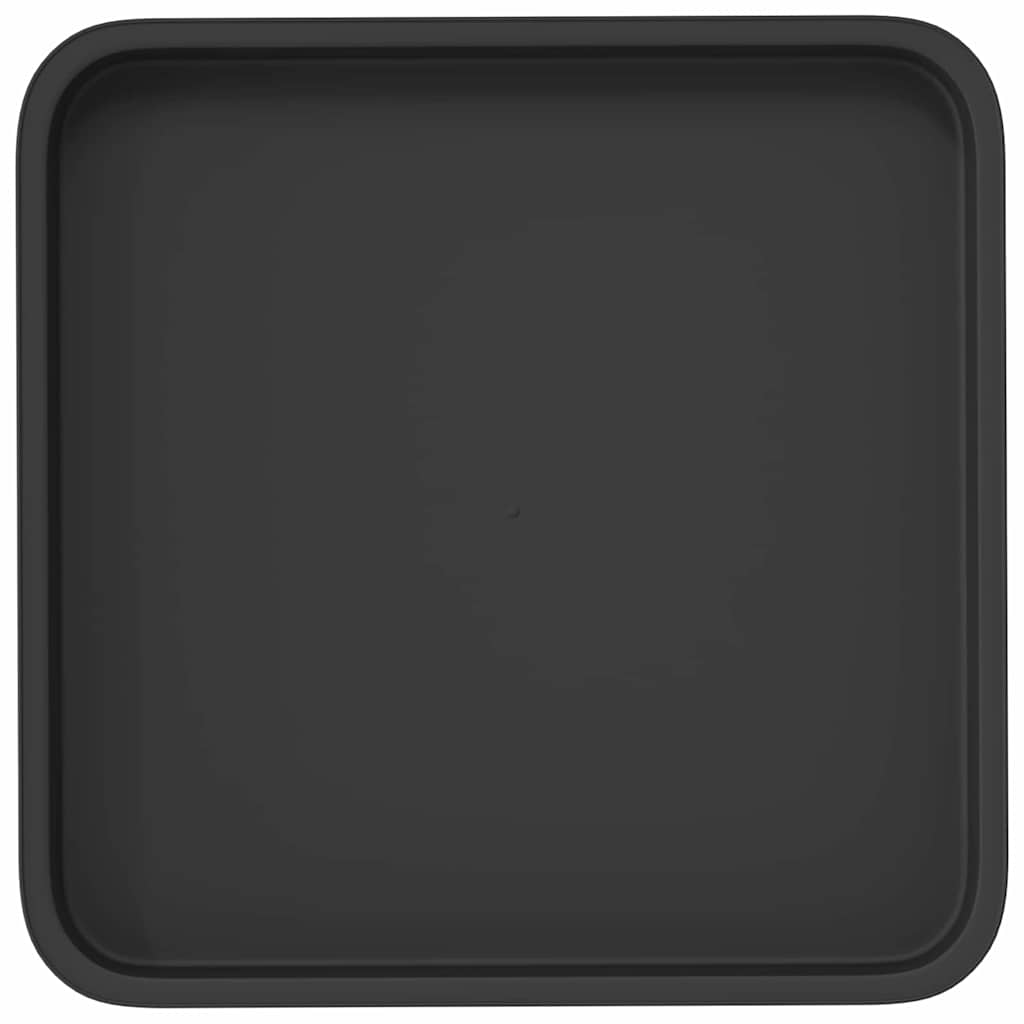 Square Flower Tray 24 pcs Black 36 x 36 x 2.5 cm Plastic