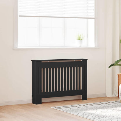 Radiator Cover 2 pcs Black 112 x 19 x 81.5 cm Engineered Wood