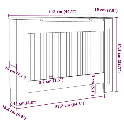 Radiator Cover 2 pcs Black 112 x 19 x 81.5 cm Engineered Wood