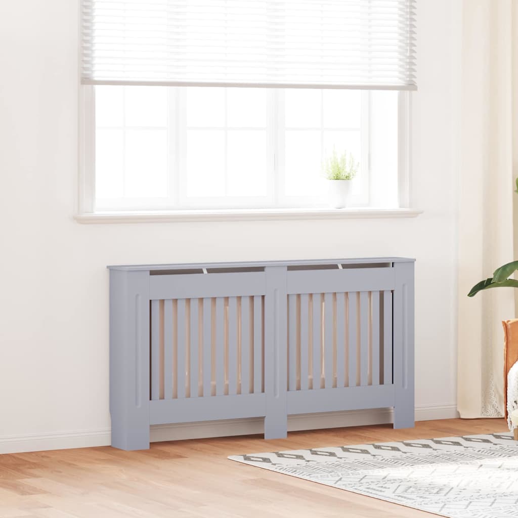 Radiator Cover 2 pcs Grey 152 x 19 x 81.5cm Engineered Wood