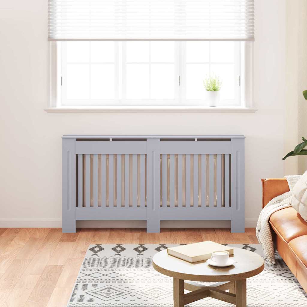 Radiator Cover 2 pcs Grey 152 x 19 x 81.5cm Engineered Wood
