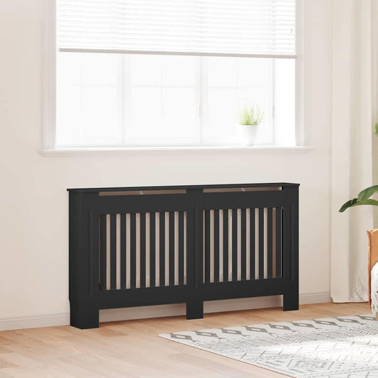 Radiator Cover 2 pcs Black 152 x 19 x 81.5 cm Engineered Wood