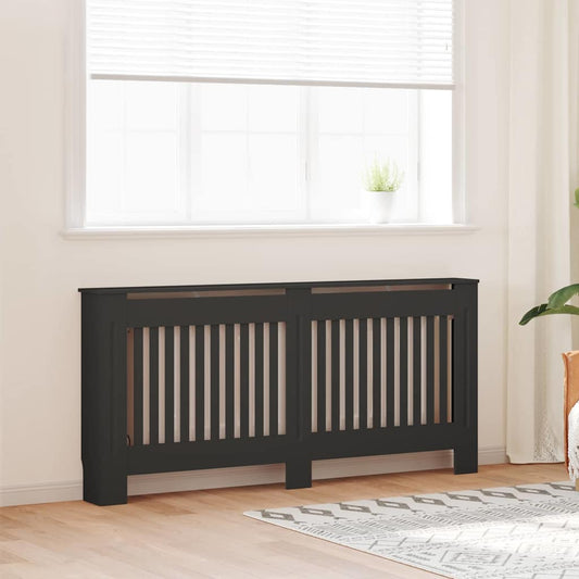 Radiator Cover 2 pcs Black 172 x 19 x 81.5 cm Engineered Wood