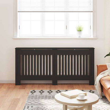 Radiator Cover 2 pcs Black 172 x 19 x 81.5 cm Engineered Wood