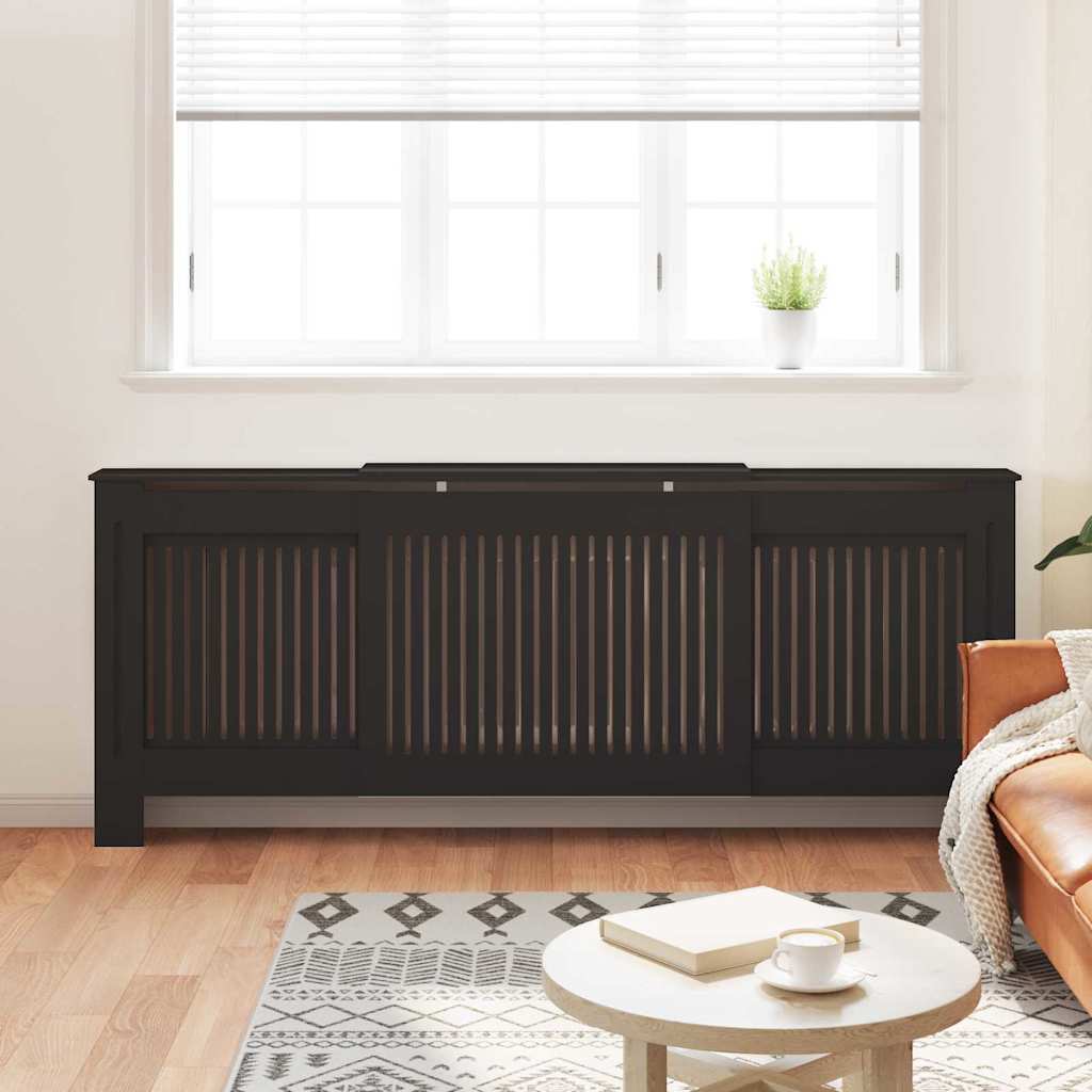 Radiator Cover 2 pcs Black 205 x 20.5 x 81.5cm Engineered Wood