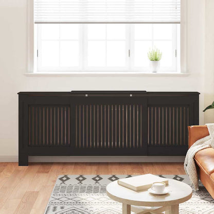 Radiator Cover 2 pcs Black 205 x 20.5 x 81.5cm Engineered Wood