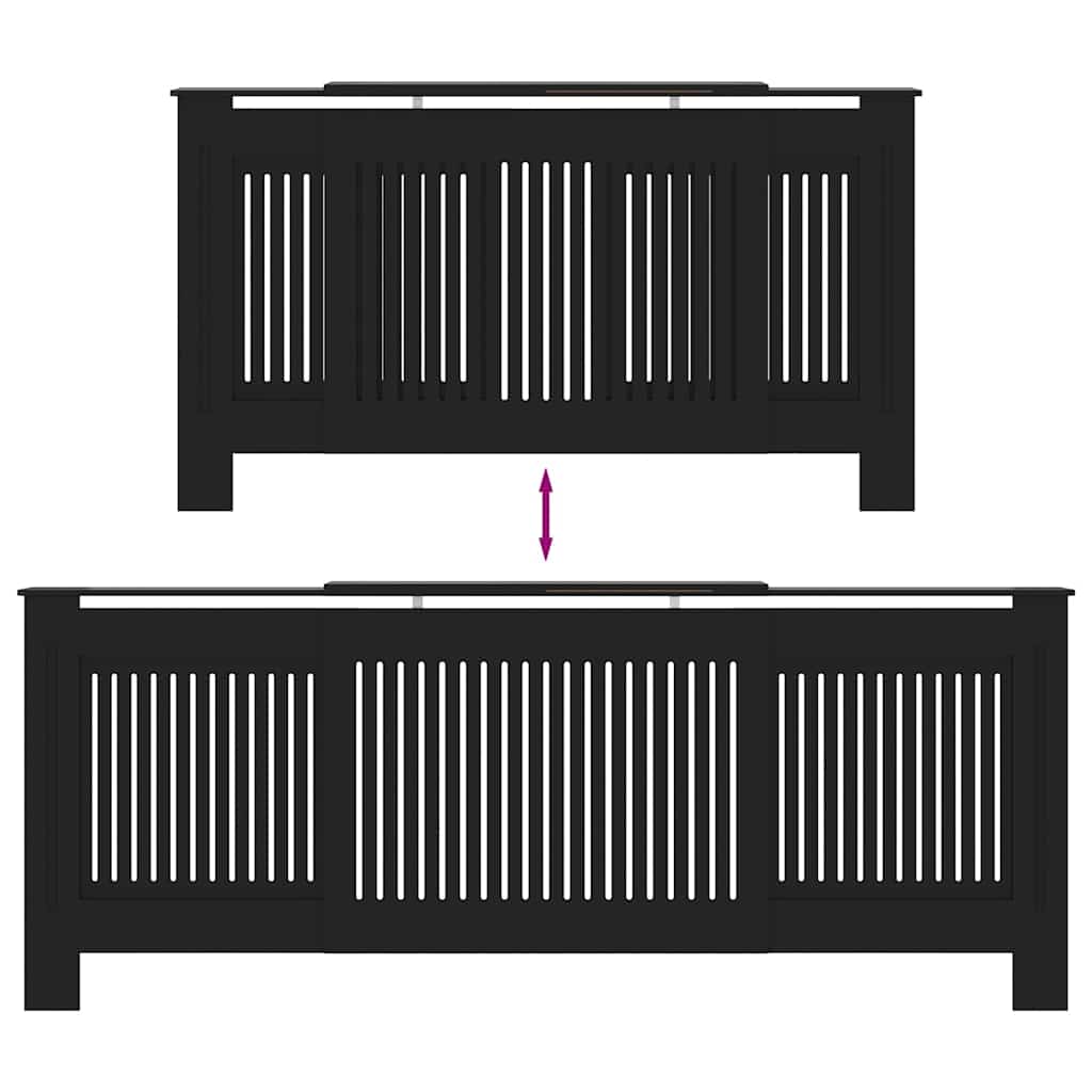 Radiator Cover 2 pcs Black 205 x 20.5 x 81.5cm Engineered Wood