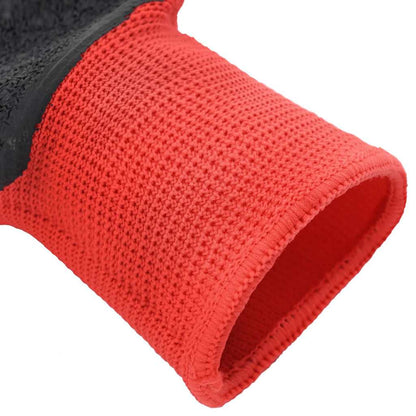 Work Gloves 24 pcs Red and Black 7 / S Latex Coating