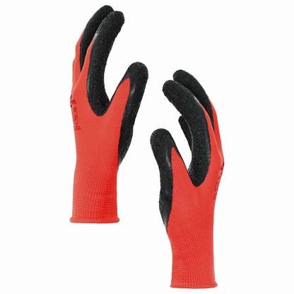 Work Gloves 24 pcs Red and Black 7 / S Latex Coating