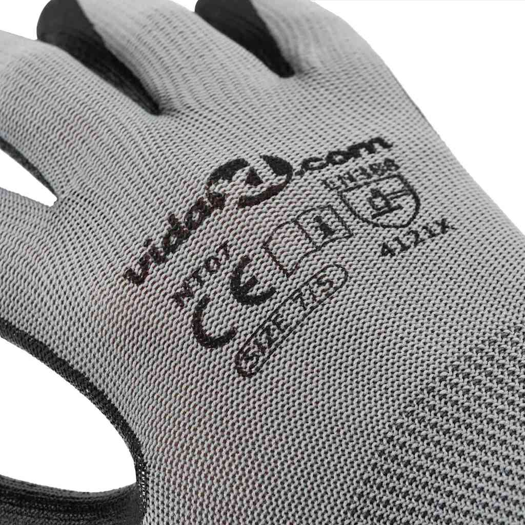 Work Gloves 24 pcs Grey and Black 7 / S Polyester