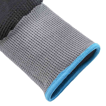 Work Gloves 24 pcs Grey and Black 9 / L Polyester