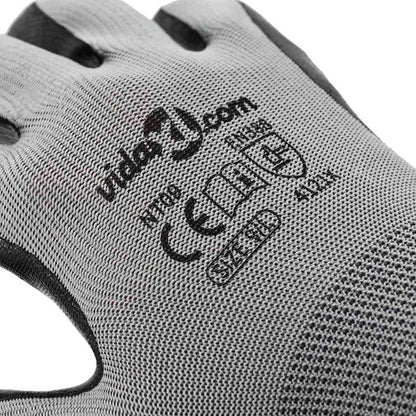 Work Gloves 24 pcs Grey and Black 9 / L Polyester