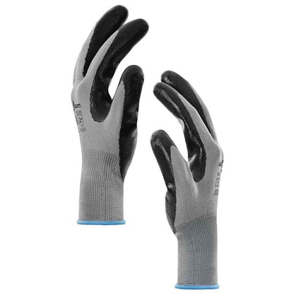 Work Gloves 24 pcs Grey and Black 9 / L Polyester