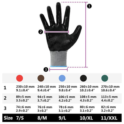 Work Gloves 24 pcs Grey and Black 9 / L Polyester
