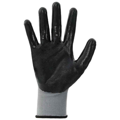 Work Gloves 24 pcs Grey and Black 10 / XL Polyester