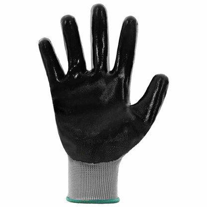 Work Gloves 12 pcs Grey and Black 11 / XXL Polyester