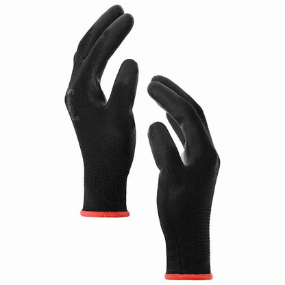Work Gloves 12 pcs Black 7 / S Polyester