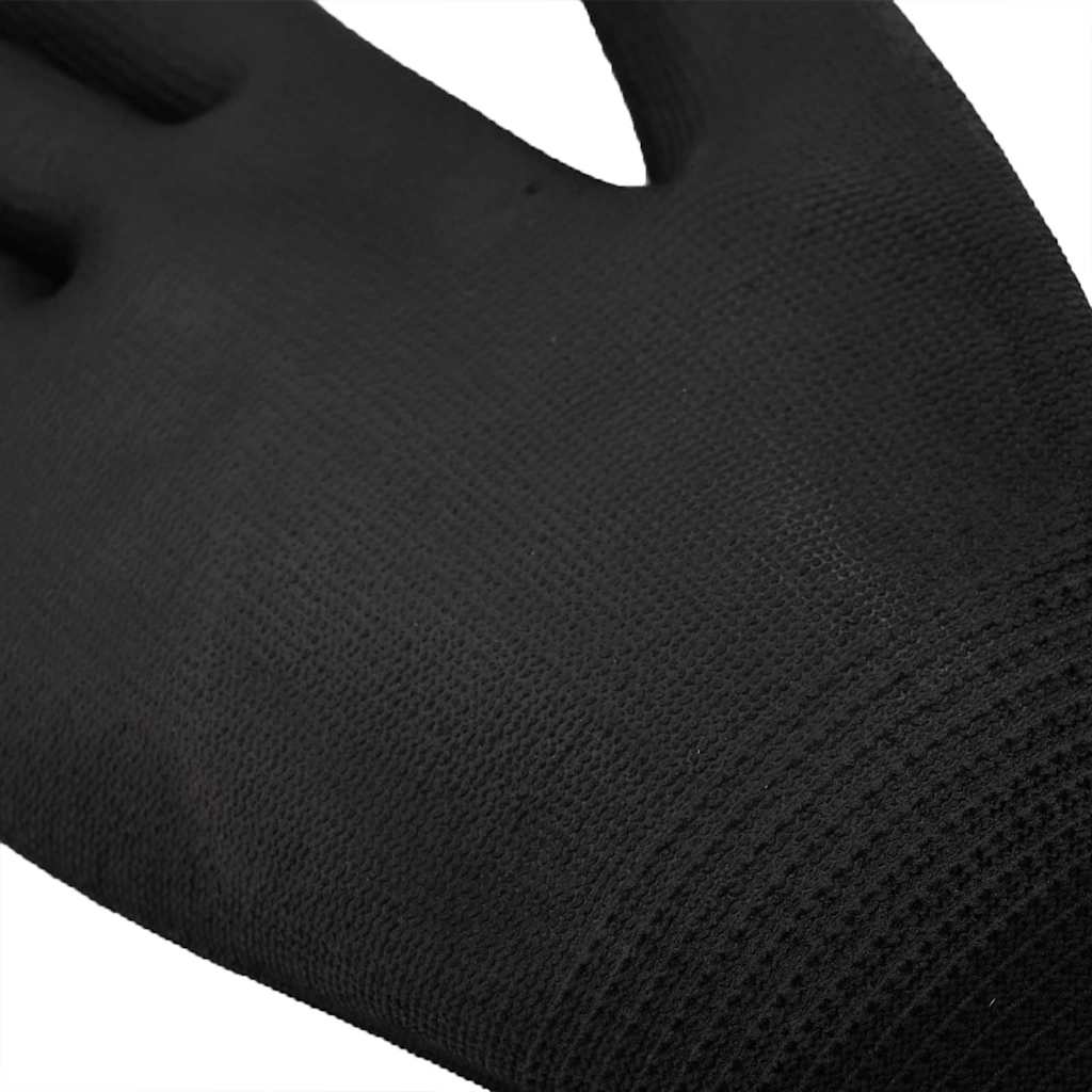 Work Gloves 24 pcs Black 7 / S Polyester
