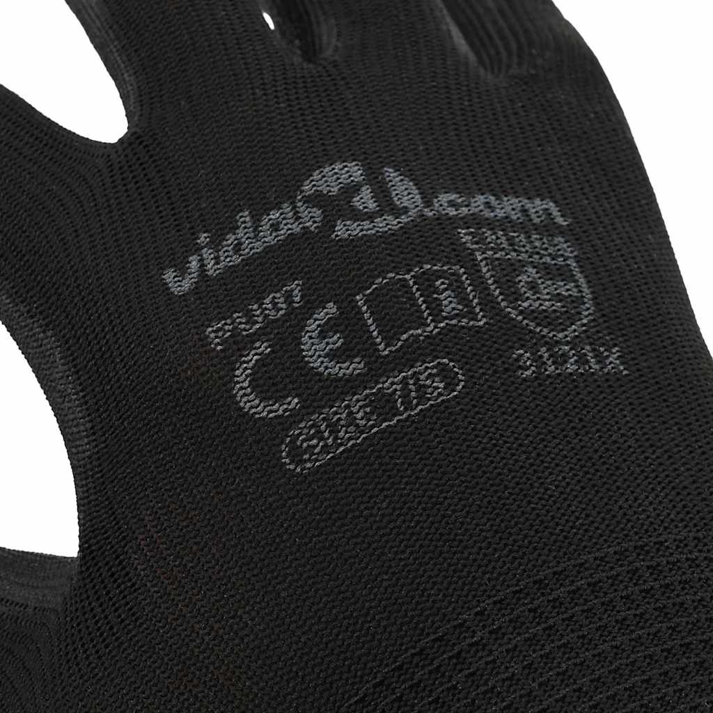 Work Gloves 24 pcs Black 7 / S Polyester