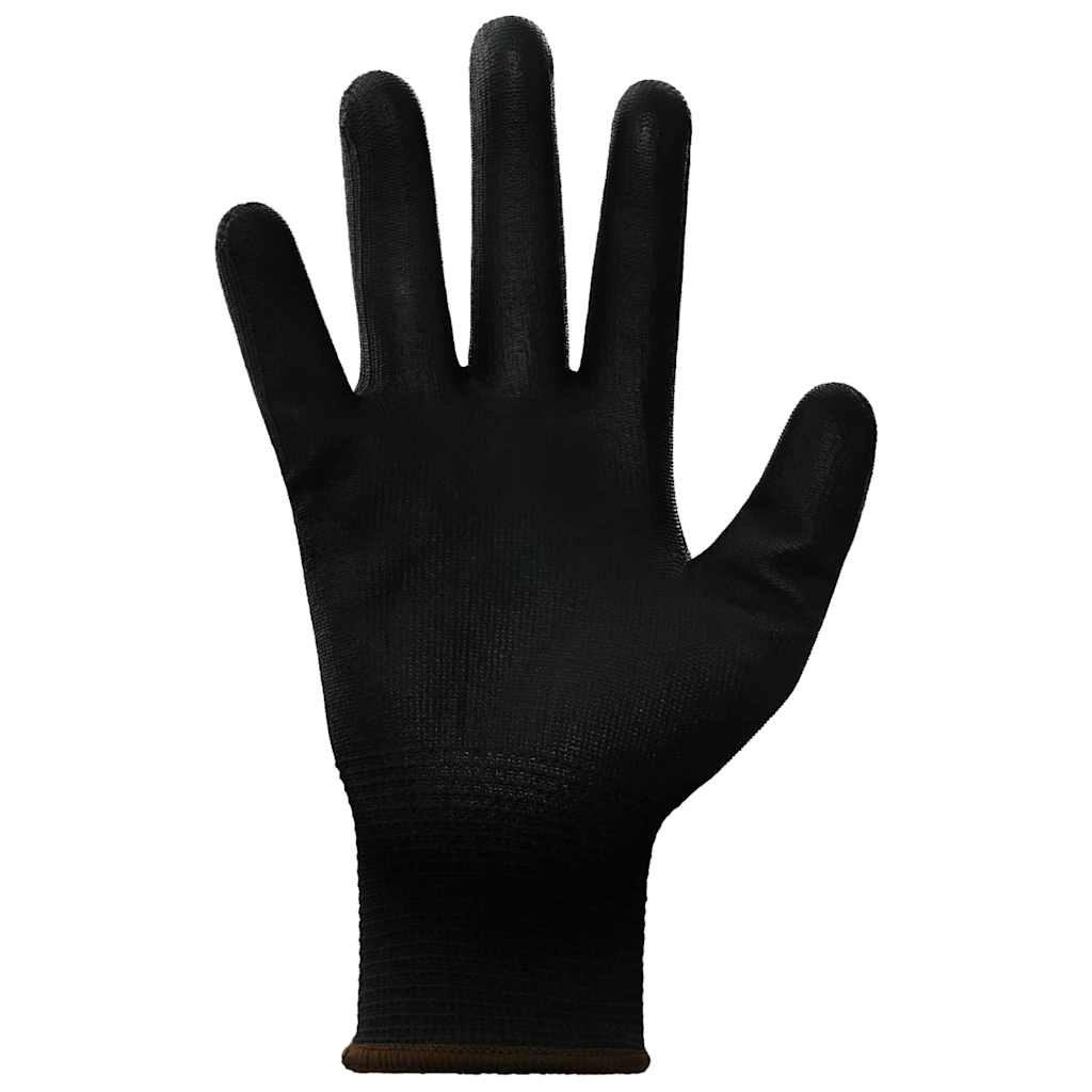 Work Gloves 12 pcs Black 8 / M Polyester