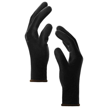 Work Gloves 12 pcs Black 8 / M Polyester