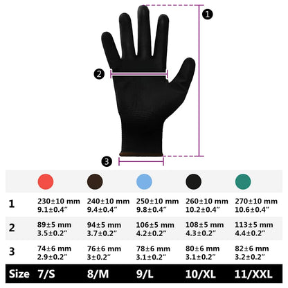 Work Gloves 24 pcs Black 8 / M Polyester